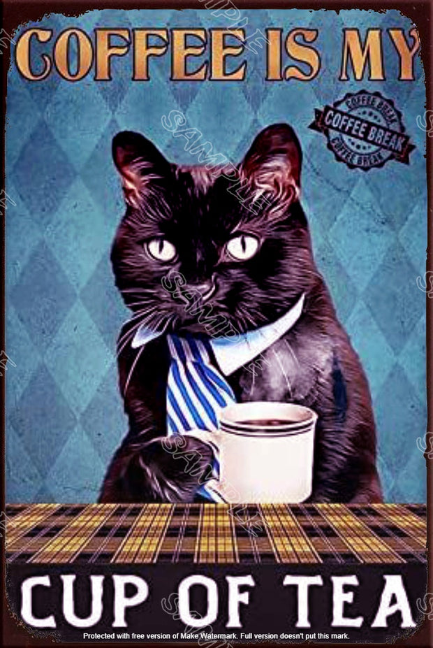 MY CUP OF TEA Retro/ Vintage Tin Metal Sign Man Cave, Wall Home Décor, Shed-Garage, and Bar