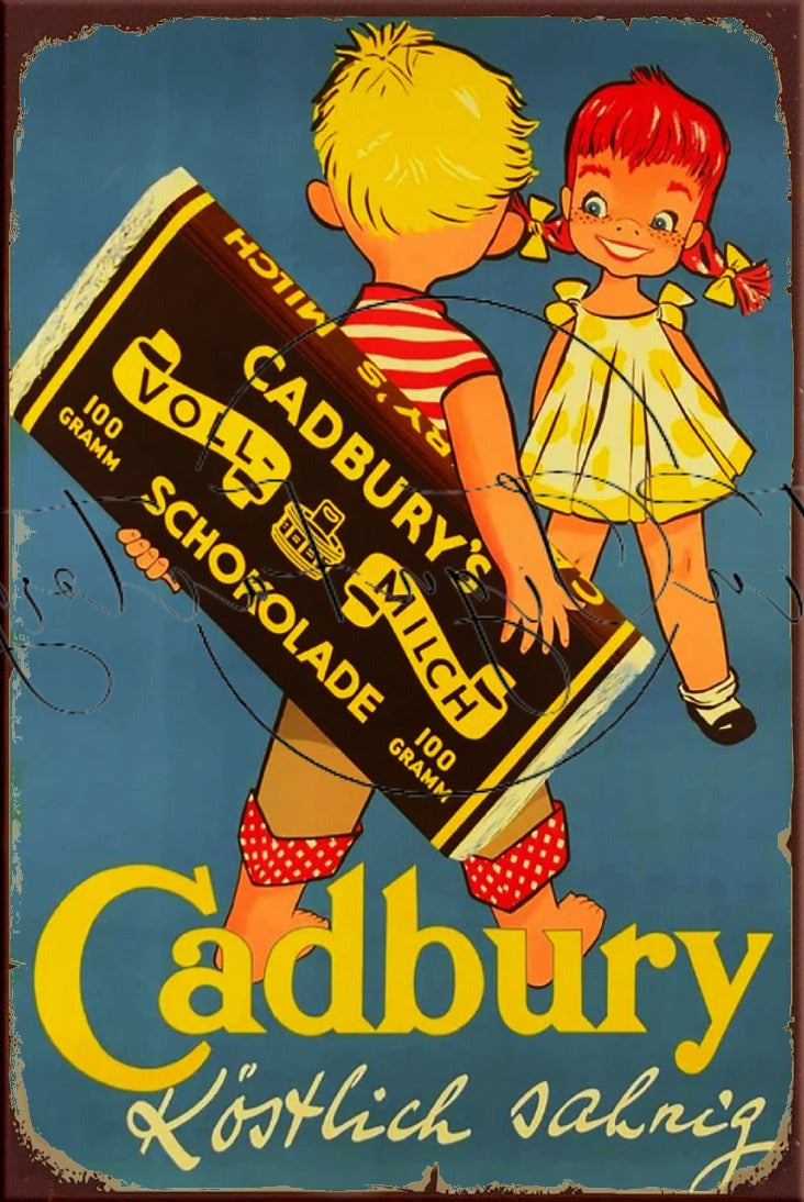 CADBURY CHOCOLATE POSTER Retro/ Vintage Tin Metal Sign Man Cave, Wall Home Décor, Shed-Garage, and Bar