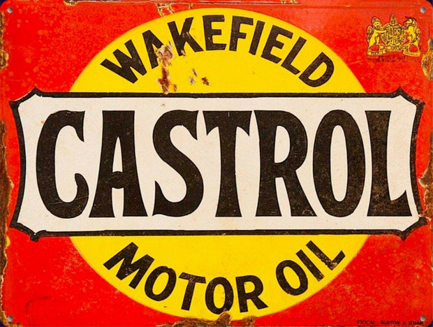 Castrol Wakefield motor oil brand new rustic tin metal sign MAN CAVE 40x30