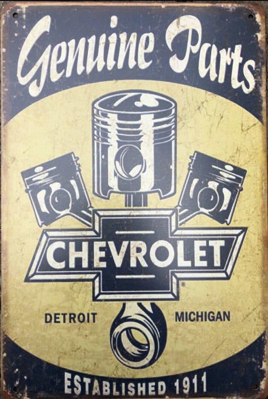 Chevrolet Garage Rustic Vintage Metal Tin Signs Man Cave, Shed and Bar Sign - Tin Sign Factory Australia