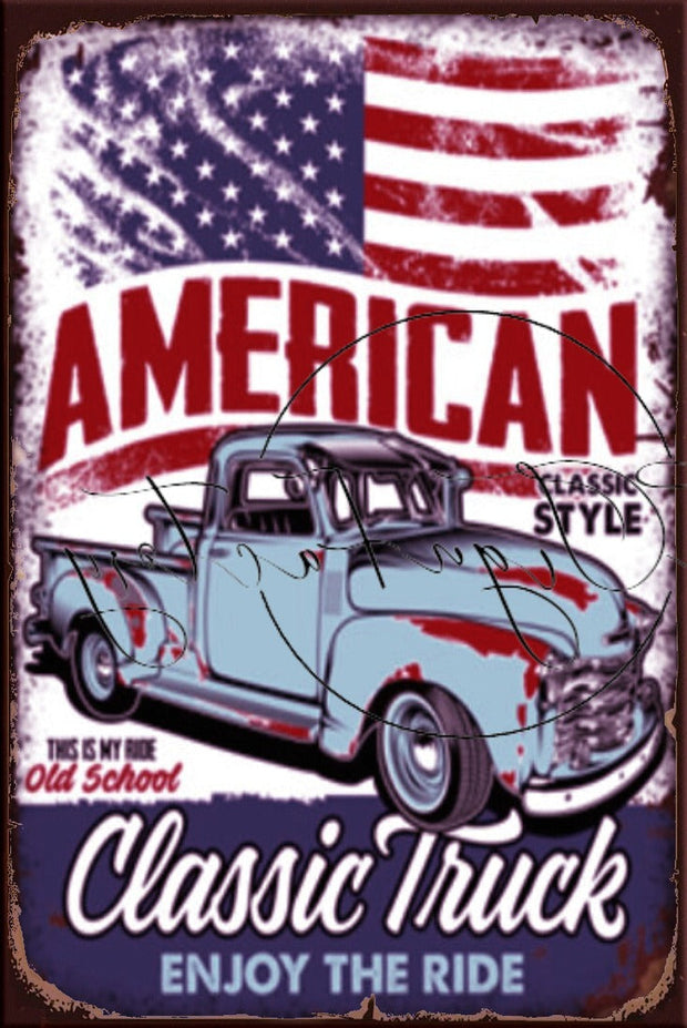 CLASSIC TRUCK Retro/ Vintage Tin Metal Sign Man Cave, Wall Home Décor, Shed-Garage, and Bar