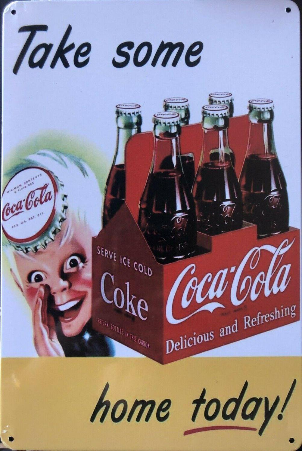 Coca Cola Rustic Look Vintage Metal Tin Signs Man Cave, Shed and Bar Sign - Tin Sign Factory Australia