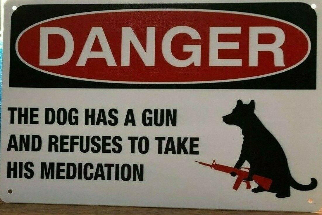 DANGER DOG Rustic Look Vintage Tin Metal Sign Man Cave, Shed-Garage and Bar - Tin Sign Factory Australia