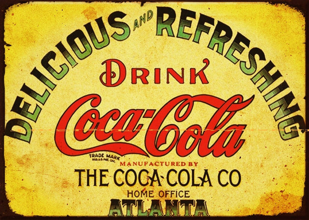 VINTAGE COCA-COLA KEG LABEL Retro Rustic Look Garage Room Wall Décor Tin Metal Sign Man