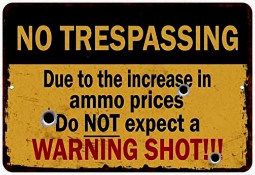 DO NOT EXPECT A WARNING SHOT Retro/ Vintage Tin Metal Sign Man Cave, Wall Home Decor, Shed-Garage, and Bar