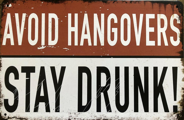 DRINKING WARNING Garage Rustic Look Vintage Metal Tin Signs Man Cave,Shed and Bar
