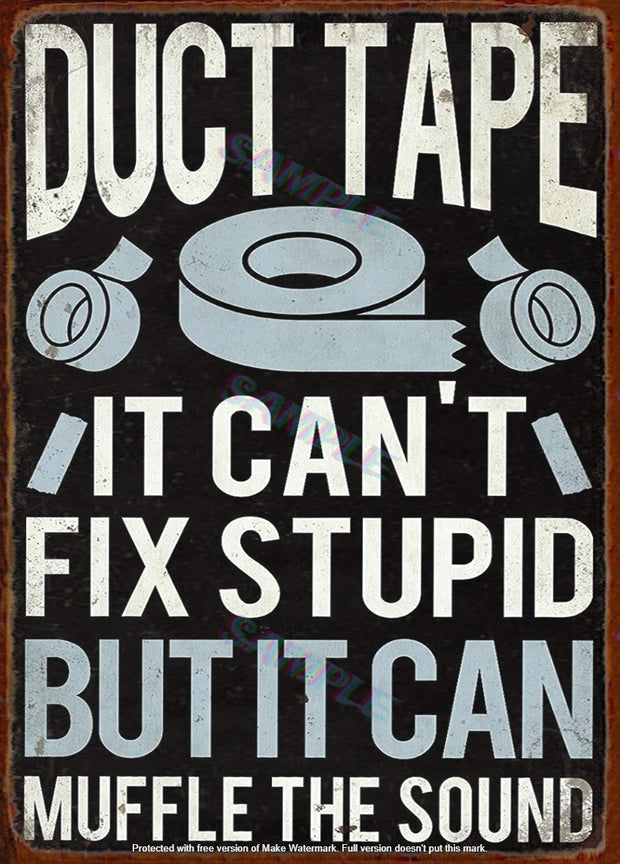 DUCT TAPE Retro/ Vintage Tin Metal Sign Man Cave, Wall Home Décor, Shed-Garage, and Bar