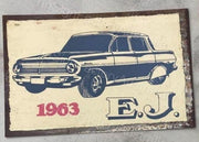 E.J. 1963 20x30 CM Sign | Screen Printed By AUSTRALIAN COMPANY