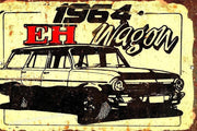 1964 EH WAGON Rustic Look Vintage Tin Metal Sign Man Cave, Shed-Garage and Bar