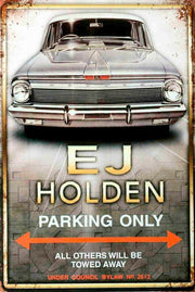 EJ Holden Parking only tin metal sign MAN CAVE brand new
