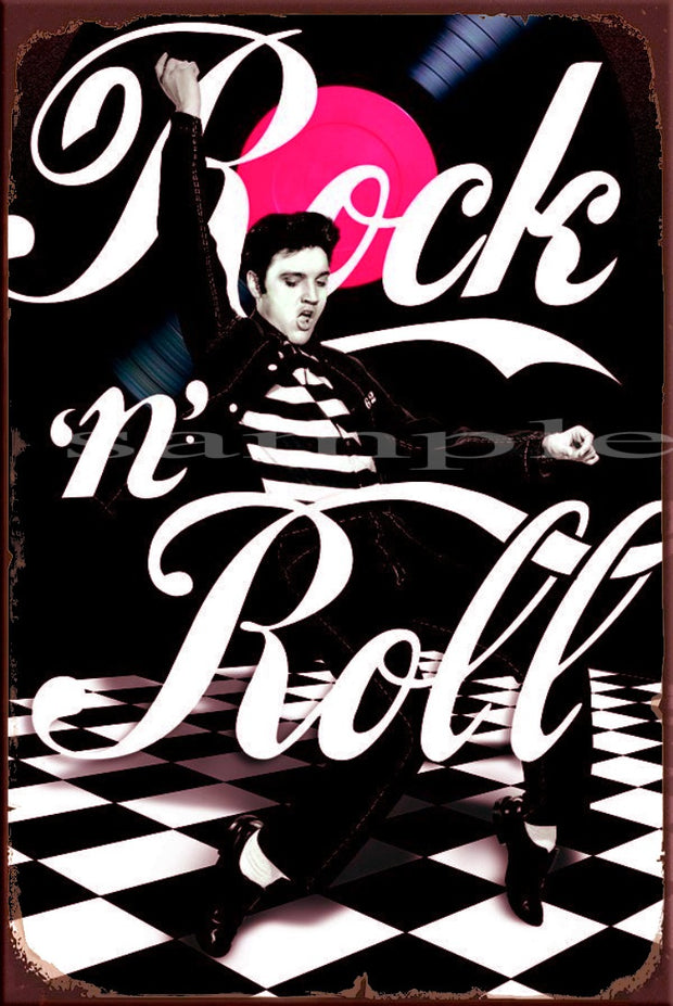 ELVIS ROCK Retro/ Vintage Wall Art Home Décor, Shed-Garage and Bar Tin Metal Sign