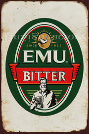 EMU BITTER SINCE 1923 Vintage Retro Rustic Garage Man Cave Metal Sign
