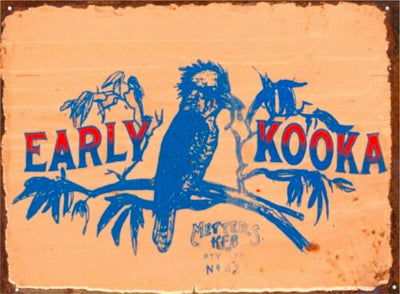 Early Kooka Cave tin metal sign MAN CAVE brand new
