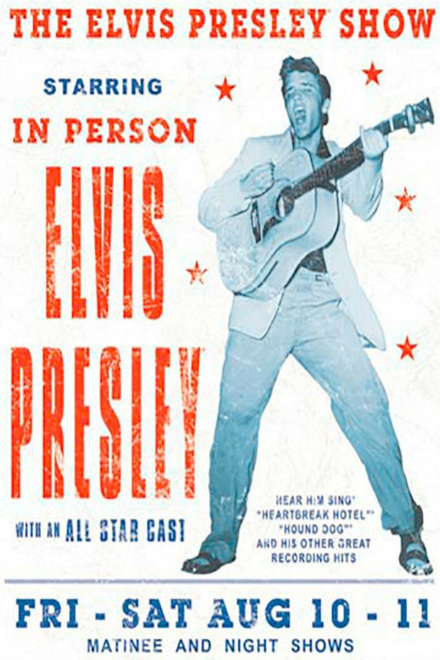 Elvis Presley Black and White Tin metal sign MAN CAVE rock n roll
