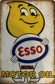 Esso Motor Oil Rustic Vintage Look Metal Tin Sign Man Cave,Garage Shed and Bar