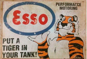 Esso tin metal sign put a tiger in your tank man cave new