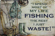 FISHING Garage Rustic Look Vintage Tin Signs Man Cave Shed and Bar SIGN