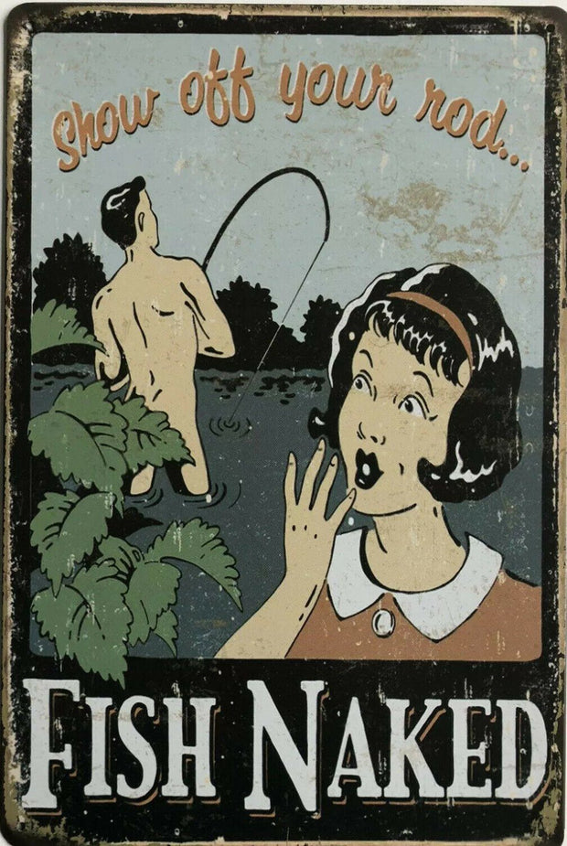 FISHING Garage Rustic Vintage Metal Tin Signs Man Cave, Shed and Bar Sign