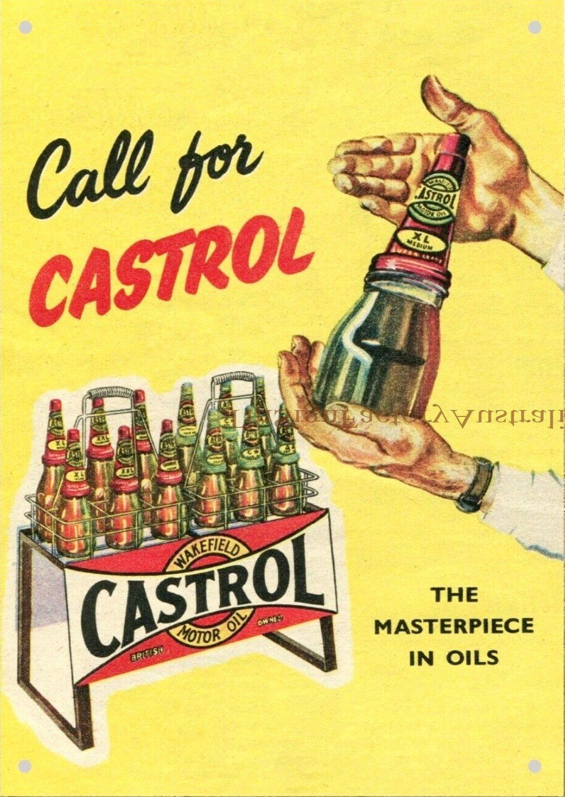 WAKEFIELD CASTROL MOTOR OIL Man Cave Metal Sign