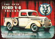 FORD V-8 PICK-UP Retro Rustic Look Vintage Tin Metal Sign Man Cave, Shed-Garage, and Bar