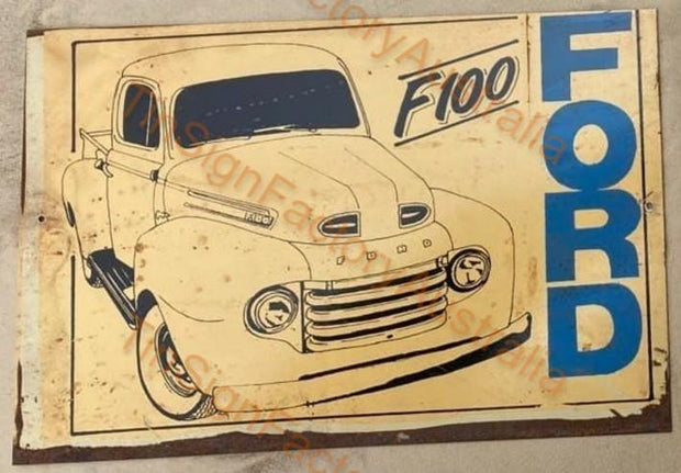FORD F100 20x30 CM Sign | Screen Printed By AUSTRALIAN COMPANY