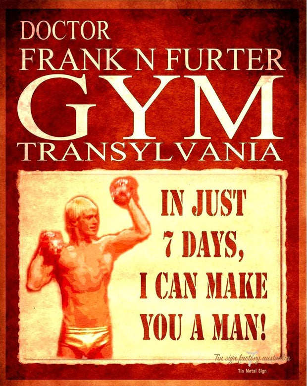 FRANK N FURTER GYM Retro/Vintage Metal Plaque Sign Style Man Cave Garage