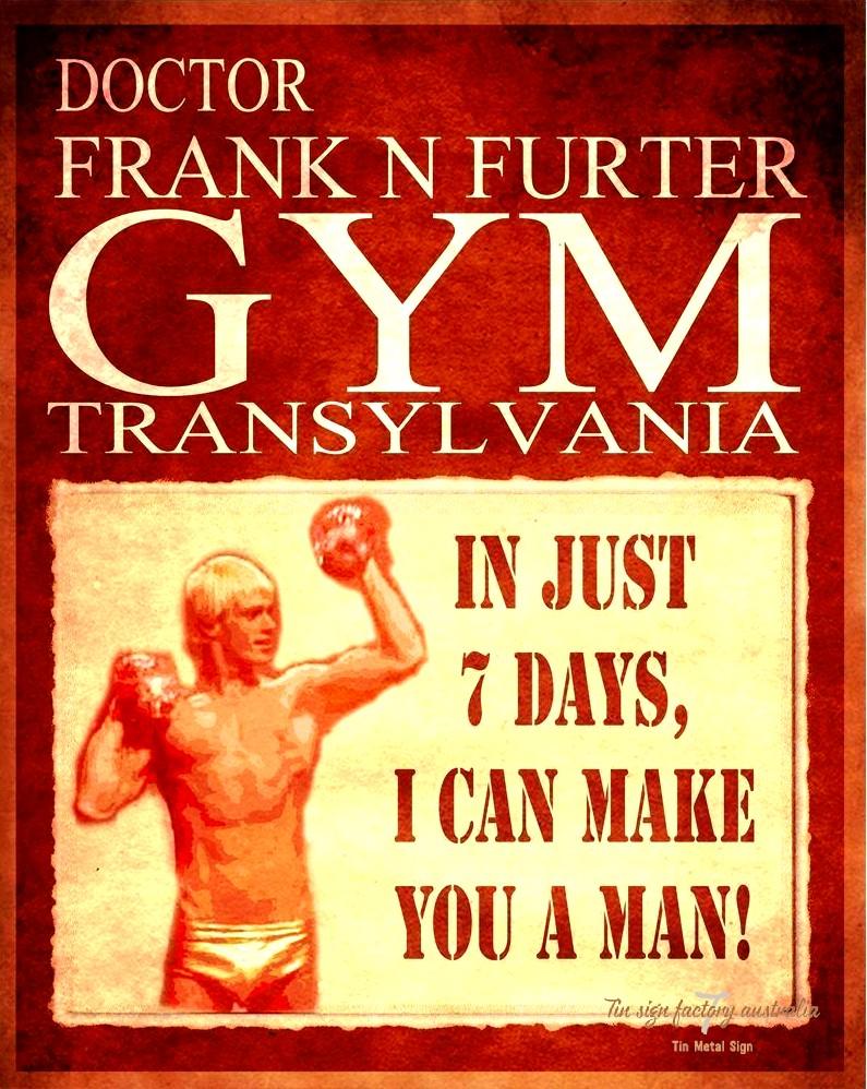 FRANK N FURTER GYM Retro/Vintage Metal Plaque Sign Style Man Cave Garage