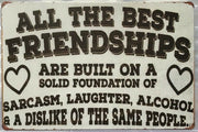 FRIENDS Rustic Look Vintage Tin Metal Sign Man Cave, Shed-Garage and Bar Sign
