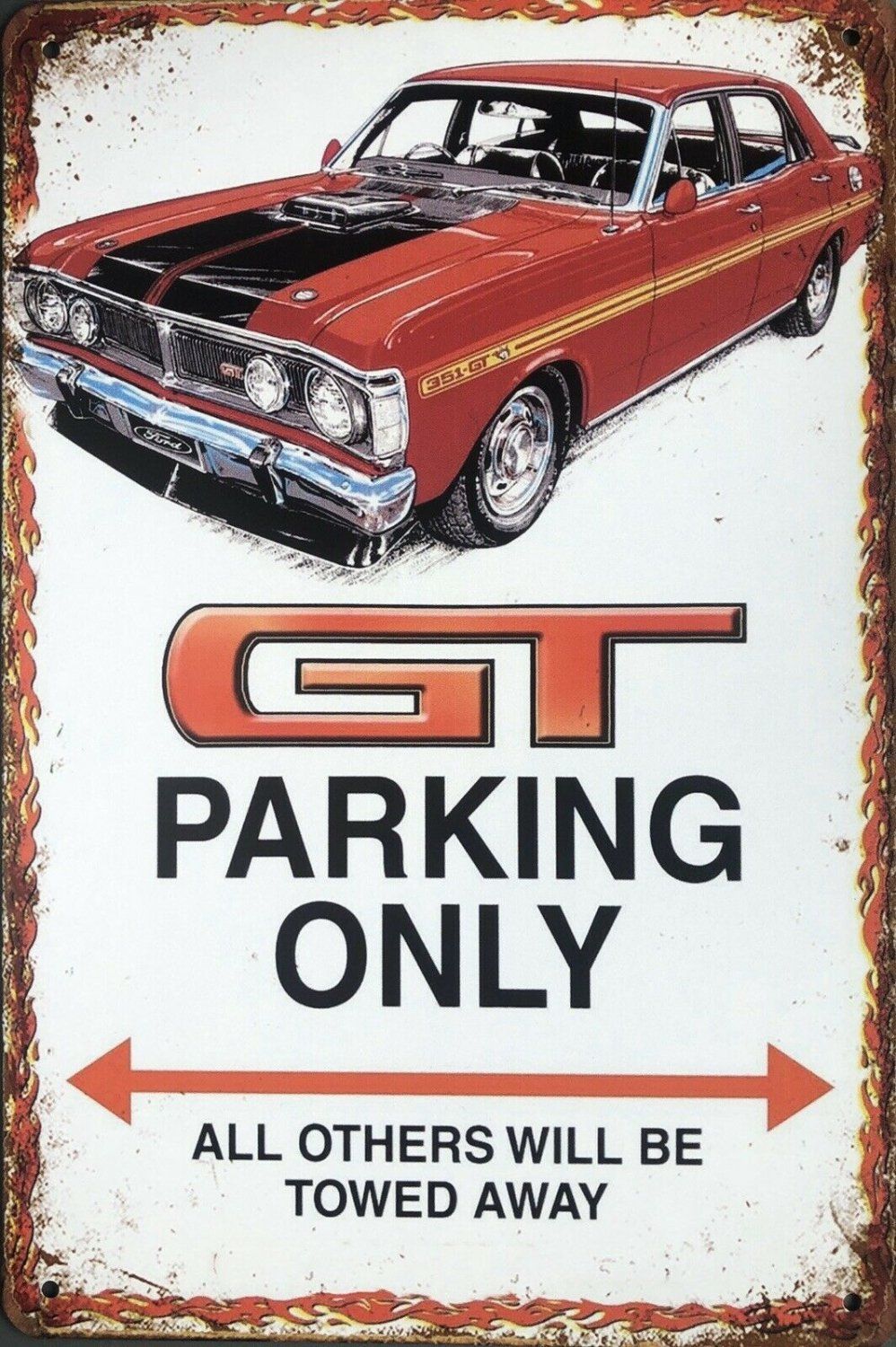 Ford GT-HO Garage Rustic Vintage Metal Tin Signs Man Cave, Shed and Bar Sign - Tin Sign Factory Australia