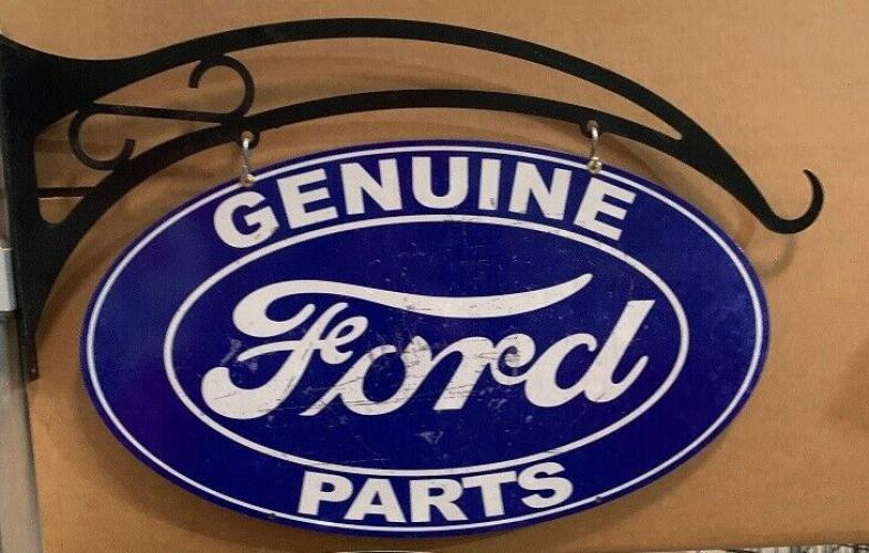 Ford Genuine Parts Double Sided Oval Hanging Sign. V8 Cleveland Windsor GT - Tin Sign Factory Australia