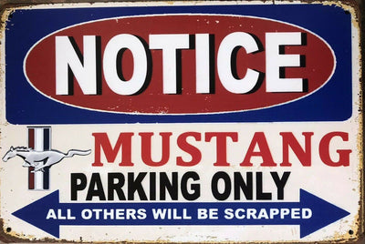 Ford Mustang Garage Rustic Vintage Metal Tin Signs Man Cave, Shed and Bar Sign