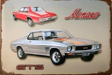 HOLDEN GTS MONARO HQ Metal Tin Sign Man Cave