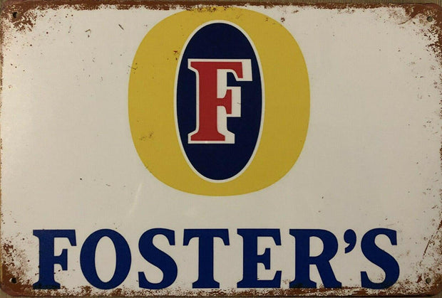 Foster's Beer Rustic Look Vintage Metal Tin Signs Man Cave, Shed and Bar Sign