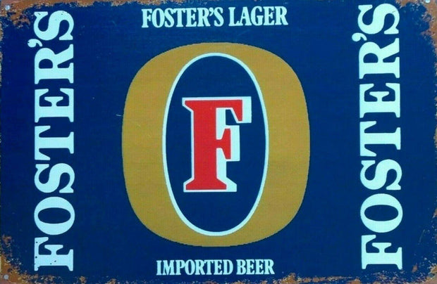 Fosters Imported Beer new tin metal sign MAN CAVE