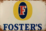 Fosters Lager ice cold beer bar brand new tin metal sign MAN CAVE