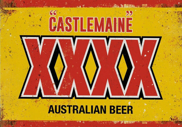 Four x Castlemaine Rustic Look Tin Metal Sign Man Cave Quality Handmade