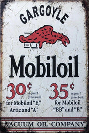 GARGOYLE Mobiloil Oil Garage Rustic Vintage Metal Tin Signs Man Cave Shed and Bar