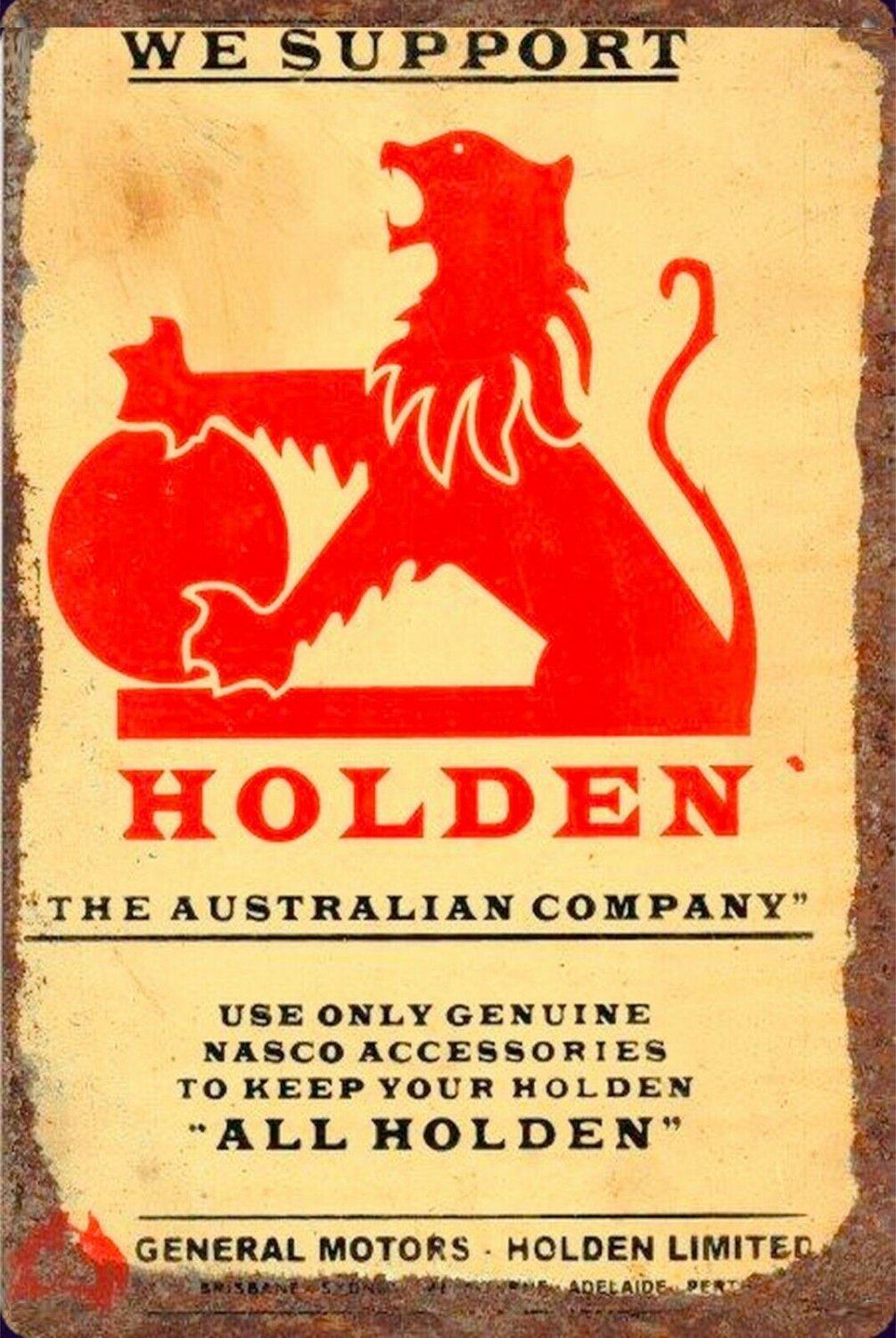 GMH holden The Australian company tin metal sign brand new - Tin Sign Factory Australia
