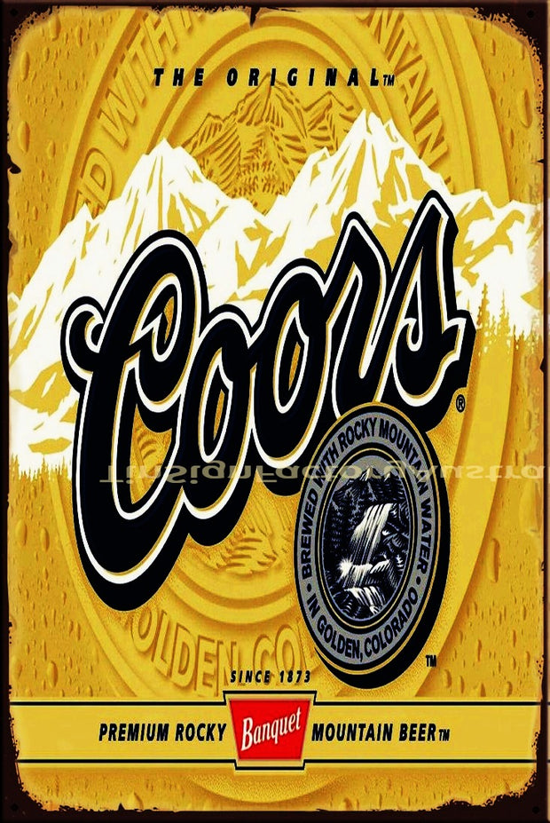 THE ORIGINAL COORS Vintage Retro Rustic Wall Décor Bar Pub Man Cave Metal Sign