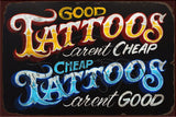 GOOD TATTOOS Retro/ Vintage Tin Metal Sign Man Cave, Wall Home Décor, Shed-Garage, and Bar