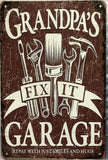 GRANDPAS Garage Rustic Look Vintage Tin Signs Man Cave, Shed and Bar Home Decor