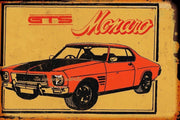 GTS MONARO Rustic Look Vintage Tin Metal Sign Man Cave, Shed-Garage and Bar