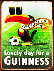 GUINNESS LOVELY DAY Rustic Look Vintage Tin Metal Sign Man Cave, Shed-Garage & Bar Sign