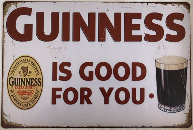 GUINNESS BEER Garage Rustic Vintage Metal Tin Signs Man Cave, Shed and Bar Sign