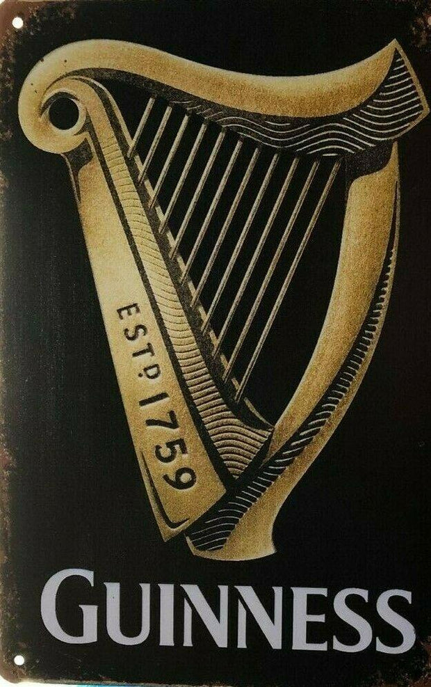 GUINNESS BEER Rustic Look Vintage Metal Tin Sign MAN CAVE Shed Garage and Bar Sign