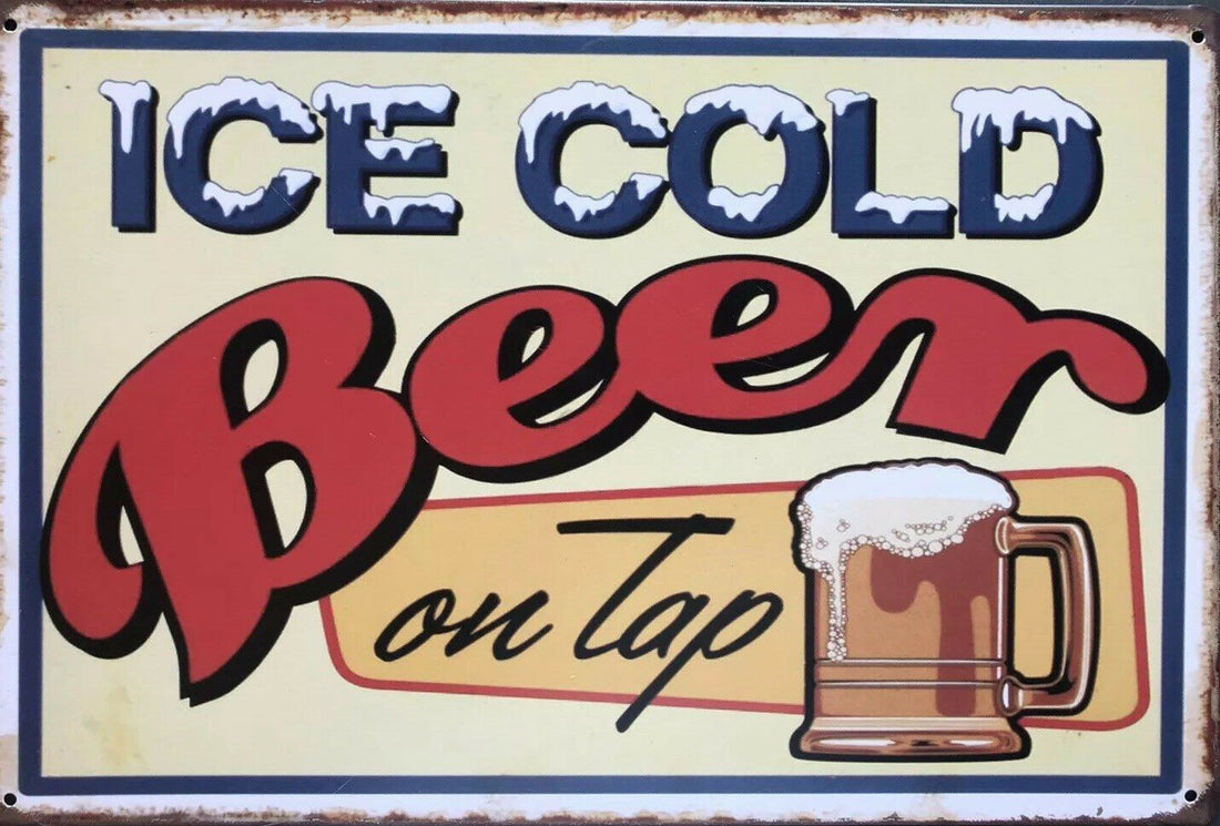 BEER GARAGE Rustic Look Vintage Metal Tin Signs Man Cave, Shed and Bar Sign - Tin Sign Factory Australia
