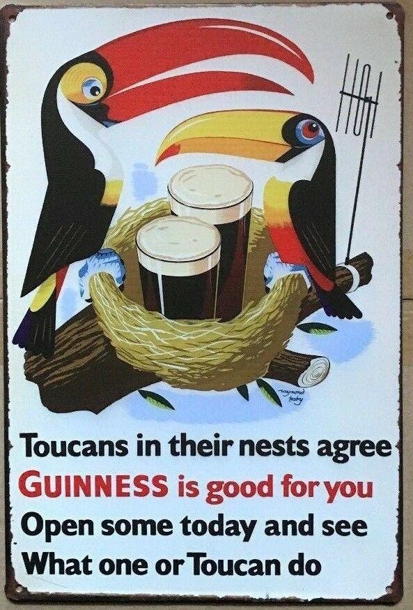 GUINNESS Rustic Look Vintage Tin Metal Sign Man Cave, Shed-Garage and Bar Sign