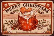 GINGERBREAD CHOCOLATE Holiday Seasonal Home Resto Wall Café Bar Décor Tin Metal Sign