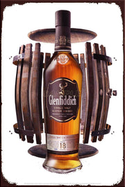 GLENFIDDICH BOTTLE Retro/ Vintage Tin Metal Sign Man Cave, Wall Home Décor, Shed-Garage, and Bar