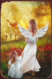 GOD'S ANGEL Retro/ Vintage Wall Home Décor, Shed-Garage and Bar Tin Metal Sign